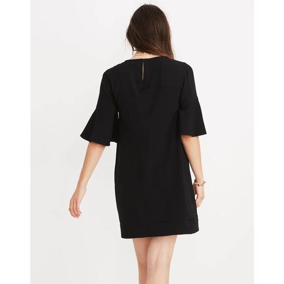 Madewell Womens Flutter Sleeve Black Capsule LBD Career Chic Corpcore Size Small - Picture 2 of 9